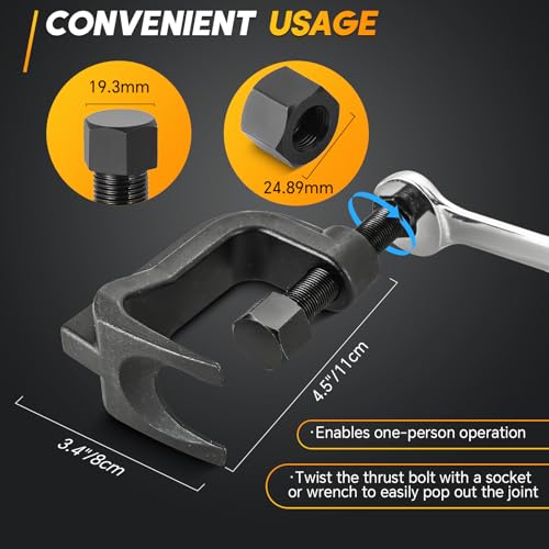 weyleity Ball Joint Separator for Cars Trucks SUVs | Ball Joint Puller with Lower Control Arm Prying Tool Lower Ball Joint Removal Tool Extends Up to 2 3/8 Inches Compatible with Ford Lincoln Mercury - Image 5