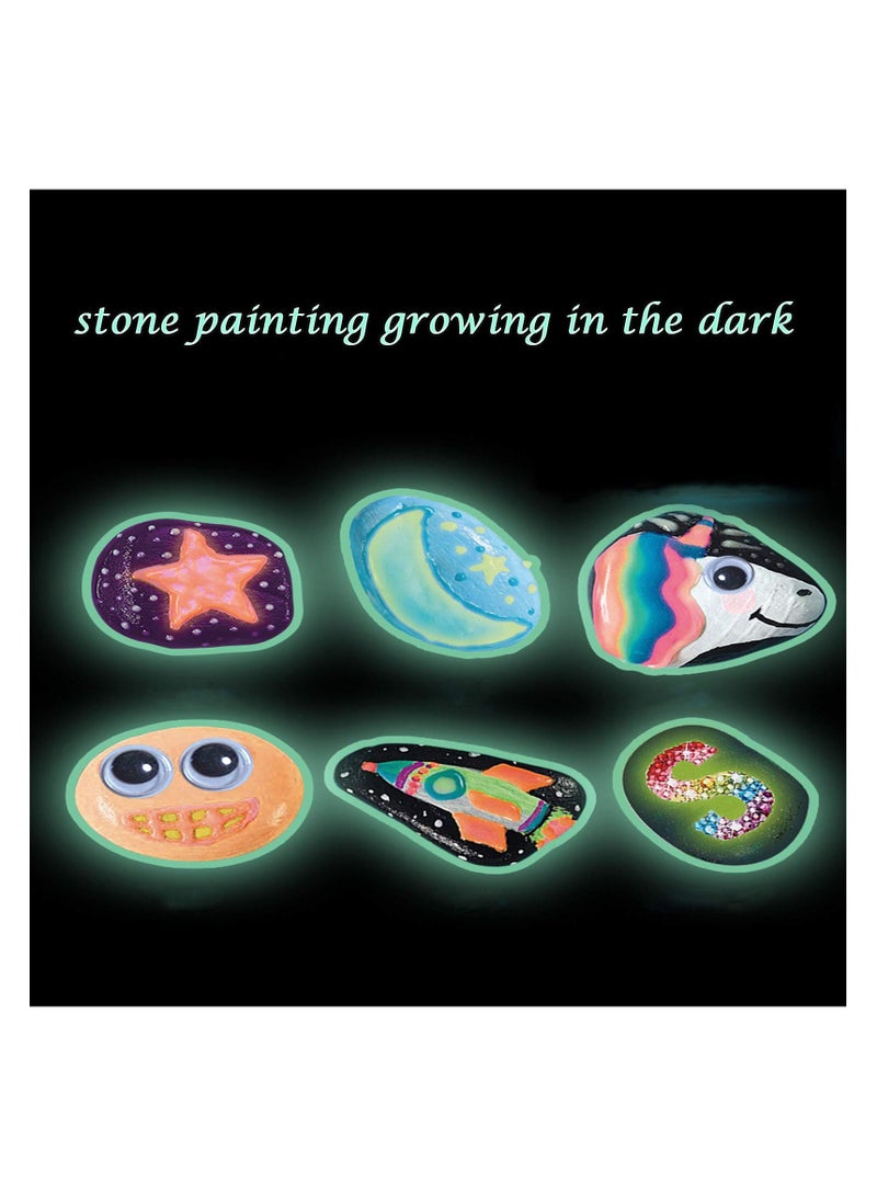 SYOSI Premium Rock Painting Kit, Rock Painting Kit for Kids Adult, DIY Arts and Crafts Supplies Kits for Paint Rocks, Glow in The Dark Painting Rocks, Perfect Creative Painting Gift for Boys and Girls - Image 4