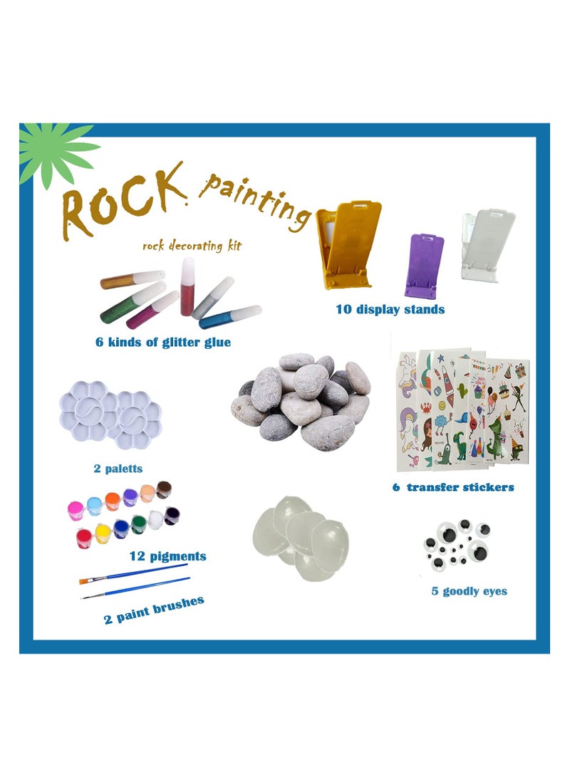 SYOSI Premium Rock Painting Kit, Rock Painting Kit for Kids Adult, DIY Arts and Crafts Supplies Kits for Paint Rocks, Glow in The Dark Painting Rocks, Perfect Creative Painting Gift for Boys and Girls - Image 2