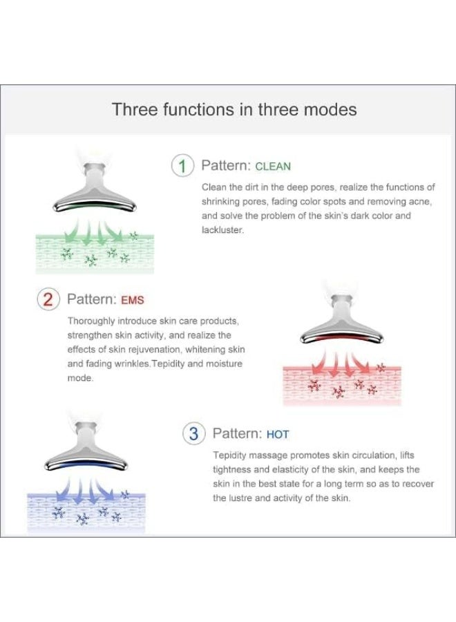 Face and neck lifting device, ultrasonic massager, wrinkle remover, skin rejuvenation, anti-aging, rechargeable, 3 modes, multi-color - Image 4