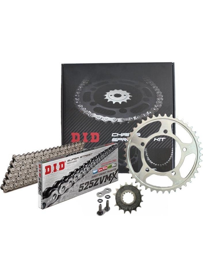 DID - Dıd Honda XL1000V Varadero Chain Sprocket Set (1999-2011) Zvmx Chain (Steel Color) - Image 1