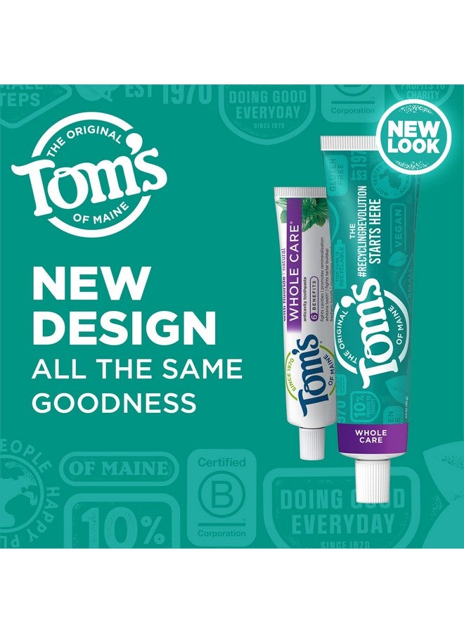Tom's of Maine Whole Care Natural Toothpaste With Fluoride, Peppermint, 4 Oz. - Image 2