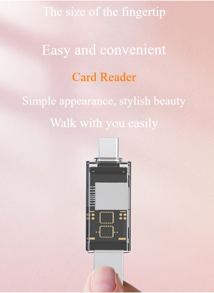 Generic - SD Card Reader USB3.0, USB C OTG Dual Slot Memory Card Adapter Compatible, High Speed TF 3-in-1 Memory Card Reader with Type-C OTG Port for Computer and Mobile Phone, Mini Portable Card Reader. - Image 1