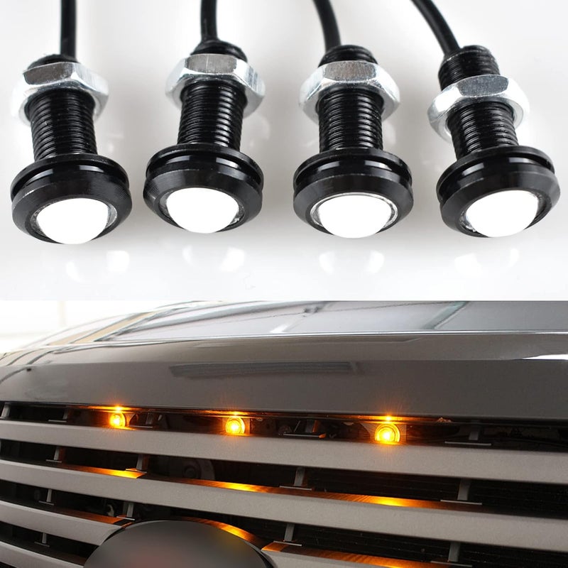 Boigoo 12V Universal Front Grille Marker Light Kit with Projector Lens - Amber Glow - Image 1