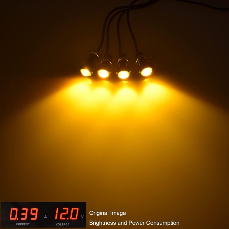 Boigoo 12V Universal Front Grille Marker Light Kit with Projector Lens - Amber Glow - Image 2