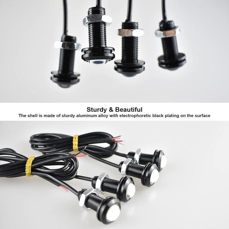 Boigoo 12V Universal Front Grille Marker Light Kit with Projector Lens - Amber Glow - Image 4
