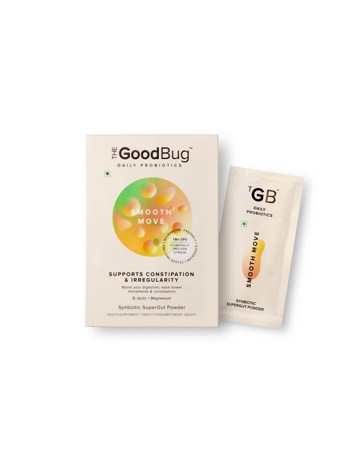 The Good Bug Smooth Move SuperGut Powder for Constipation Relief & Bowel Movement|Pre & Probiotic Supplement for Unisex|1 Billion CFU of Clinically Proven Strains|15 Days Pack, 30 grams - Image 1