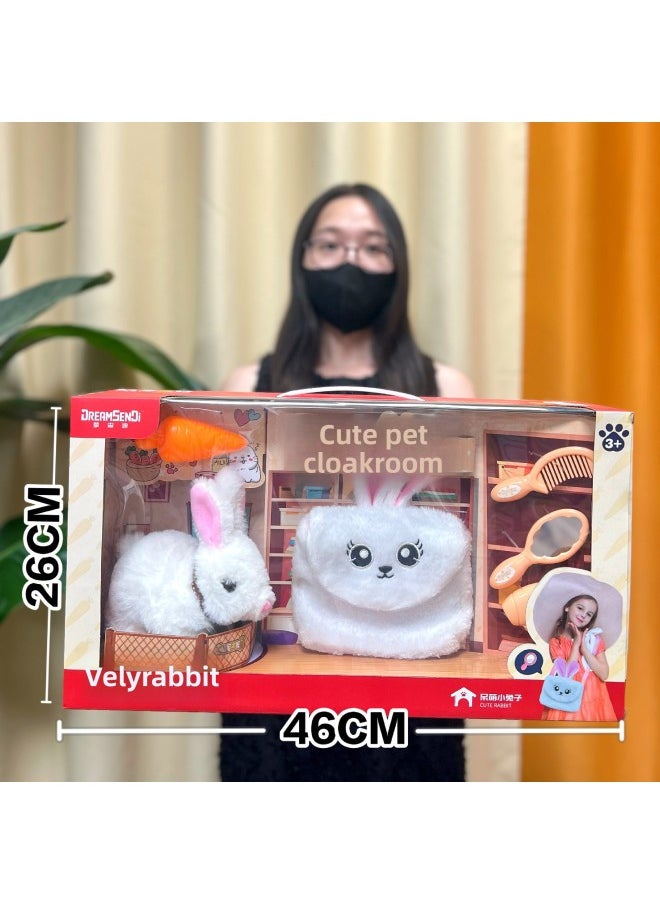 Children's Electric Plush Toy Simulation Can Walk Can Call Teddy Dog White Rabbit Pet Electric Toy Gift Box Wholesale-Color:9865 Silver Gradient Pet English Version [export Only]  - Image 5