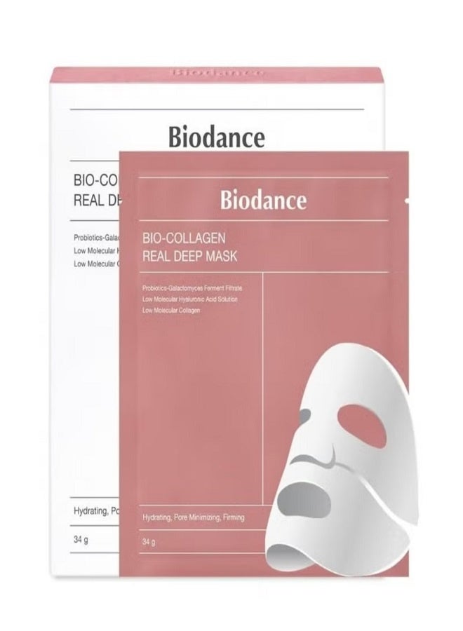 BIODANCE Bio-Collagen Real Deep Mask 34g x 4ea, Hydrating Overnight Mask Pore Minimizing - Image 1