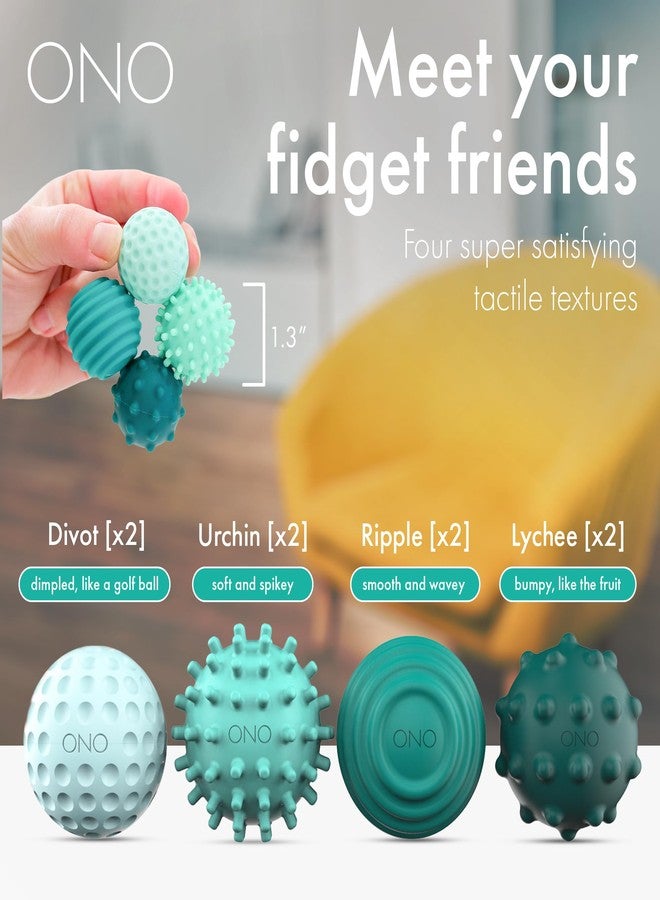ONO Signets - Silicone Magnetic Balls with Textured Dimples, Bumps, and Waves | Fun to Play with Fidget Toy for Adults | Help Relieve Stress, Anxiety, Tension (Turquoise, Set of 4) - Image 3