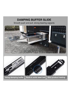 KASTWAVE Full Extension Drawer Runners , 250 mm Kitchen Cabinet Slides Replacement Rails Guide Glides with Heavy Duty 45kg Load Capacity Side Mount Ball(Black)  - Image 4