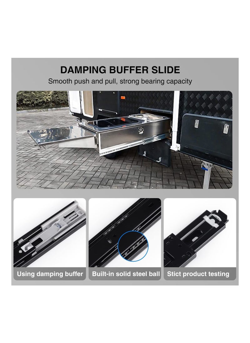 KASTWAVE - Full Extension Drawer Runners , 250 mm Kitchen Cabinet Slides Replacement Rails Guide Glides with Heavy Duty 45kg Load Capacity Side Mount Ball(Black) - Image 1