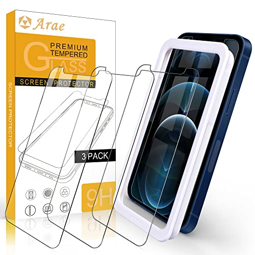 Arae Screen Protector for iPhone 12 Pro Max, HD Tempered Glass Anti Scratch Work with Most Case, 6.7 inch, 3 Pack - Image 1