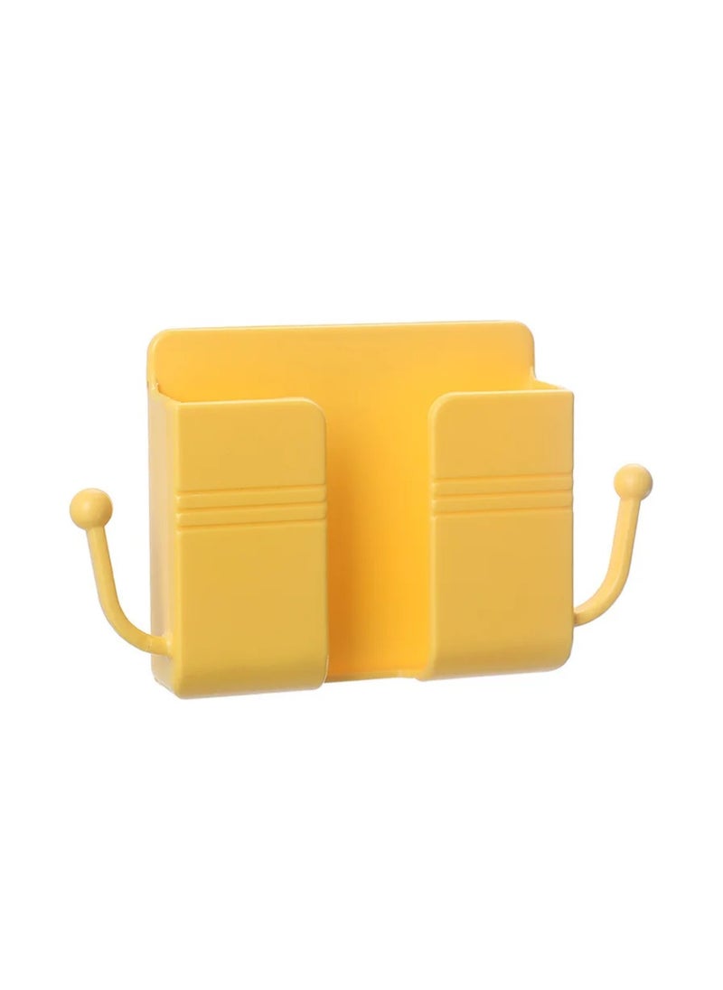 DIGI CORE 4 Pcs Wall Mount Phone Holder Phone Stand With Data Cable Receiving Hole Multi Purpose Phone Charging Dock with Adhesive Phone Holder For Shower Charging Compatible With iPhone and Android (Yellow)  - Image 2