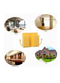 DIGI CORE 4 Pcs Wall Mount Phone Holder Phone Stand With Data Cable Receiving Hole Multi Purpose Phone Charging Dock with Adhesive Phone Holder For Shower Charging Compatible With iPhone and Android (Yellow)  - Image 3