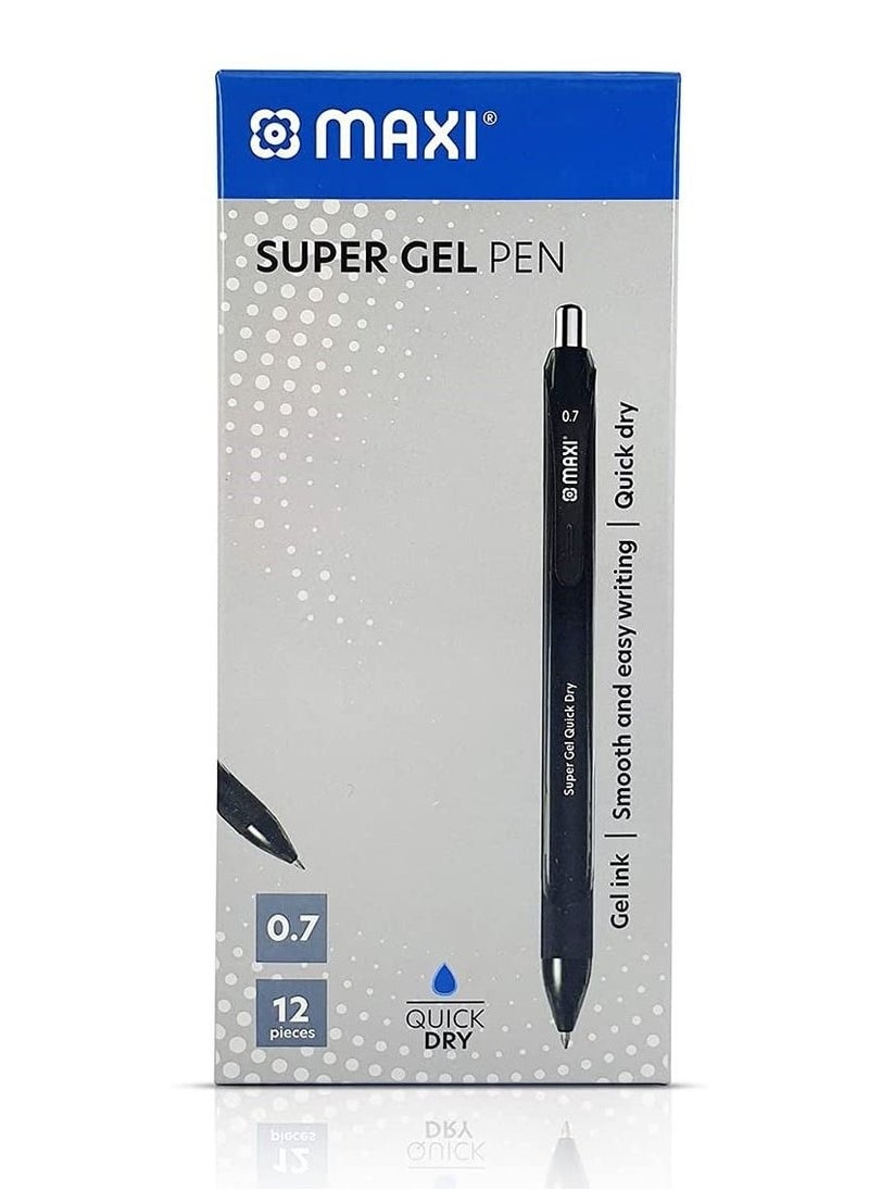 Maxi 12-Piece Gel Pen 0.7mm Tip Black Ink  - Image 1
