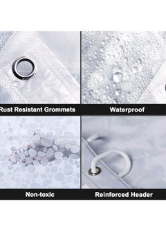 GUSGU Long Shower Curtain Liner, Heavy Duty EVA Thick Clear Plastic Shower Curtain with Rust-Proof Metal Grommets, Waterproof Shower Liner for Bathroom, 3D Pebble, 180X200cm ﻿  - Image 3