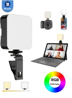 Bliszaar Portable RGB Photography Fill Light, Selfie Light, LED Camera Light with 360° Full Color, 3 Cold Shoe, 1800mAh Rechargeable, CRI95+ Dimmable 2500-7000K Panel Lamp, Magnetic Attraction  - Image 1