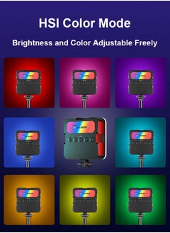 Bliszaar Portable RGB Photography Fill Light, Selfie Light, LED Camera Light with 360° Full Color, 3 Cold Shoe, 1800mAh Rechargeable, CRI95+ Dimmable 2500-7000K Panel Lamp, Magnetic Attraction  - Image 4