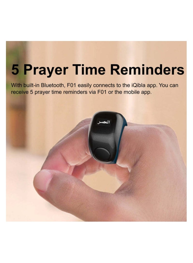 إيكيبلا حلقة تسبيح ذكر رقمية ذكية 20 ملم، عداد توقيت الصلاة، تذكير، حلقة عرض OLED - Image 3