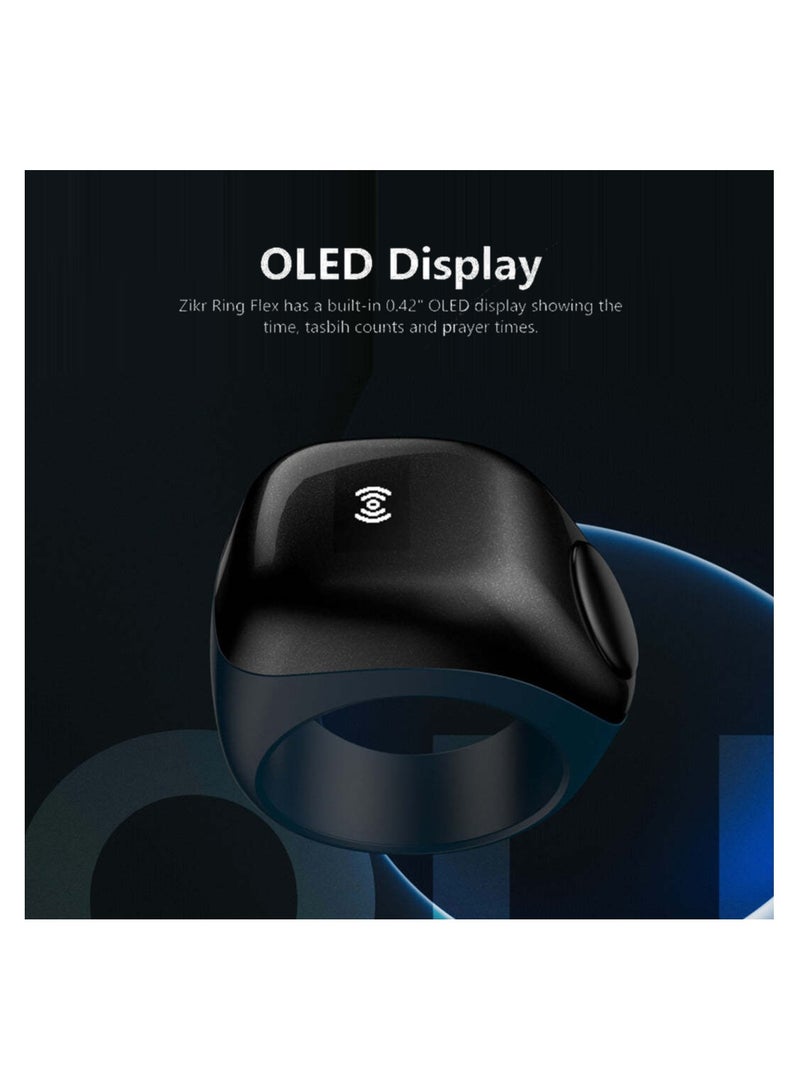 إيكيبلا حلقة تسبيح ذكر رقمية ذكية 20 ملم، عداد توقيت الصلاة، تذكير، حلقة عرض OLED - Image 2