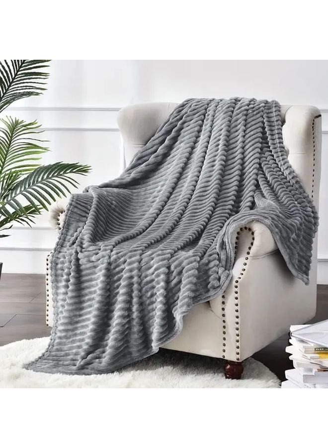 Pink Flannel Fleece Throw Blanket 80x90 Inch Super Soft Plush Cozy For Couch Sofa - Image 2