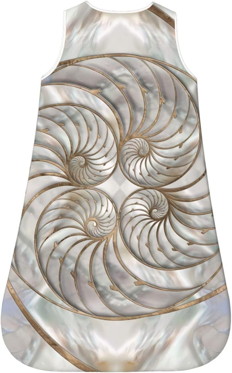 Nautilus Shell - Mother of Pearl and Gold Baby Wearable Blanket Infant Boys Girls Sleeping Bags for Newborn Small - Image 2
