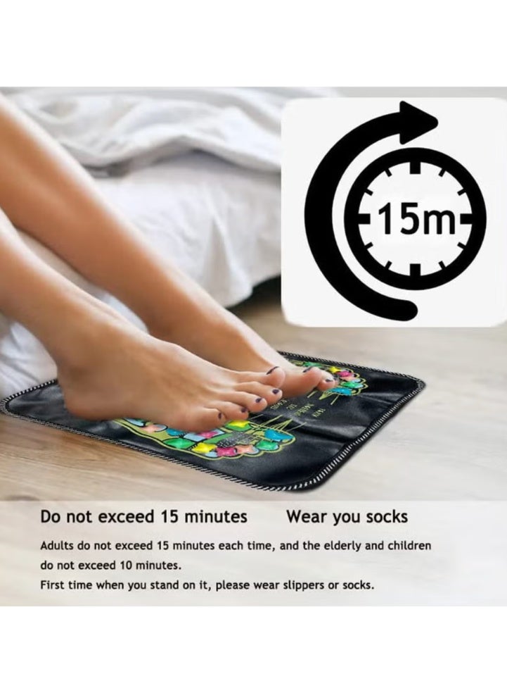 Non-Electric Health Foot Reflexology Pad with Colorful Stones & Clear Pressure Points Relaxation & Wellness No Battery Needed Massage Tools - Image 3