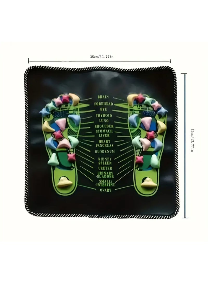 Non-Electric Health Foot Reflexology Pad with Colorful Stones & Clear Pressure Points Relaxation & Wellness No Battery Needed Massage Tools - Image 2