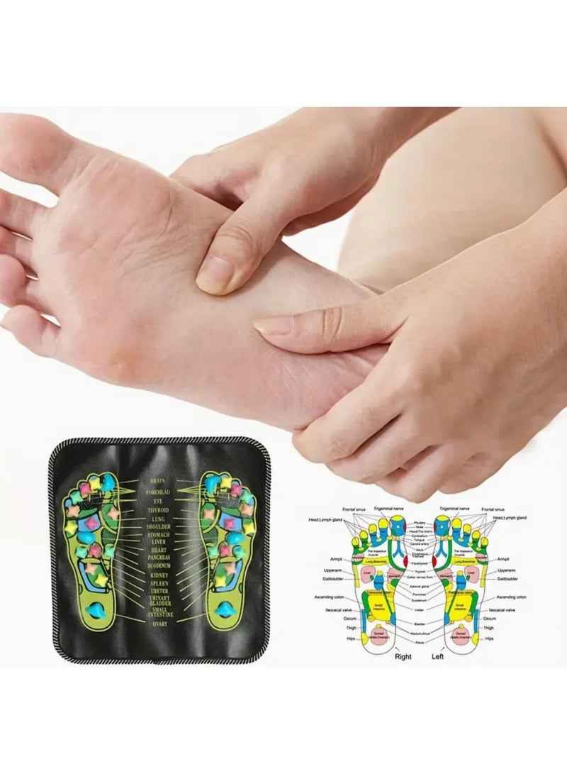 Non-Electric Health Foot Reflexology Pad with Colorful Stones & Clear Pressure Points Relaxation & Wellness No Battery Needed Massage Tools - Image 4