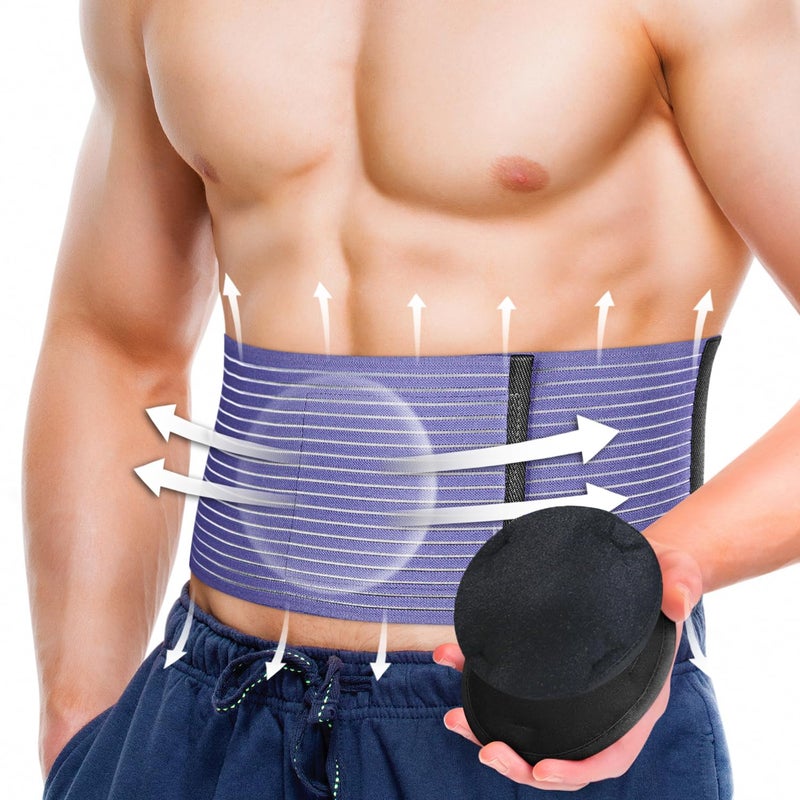 BLITZU Umbilical Hernia Belt for Men & Women, Abdominal Binder Adjustable Truss Support with 2 Compression Pads for Naval, Ventral, Incisional, Epigastric, Belly Button Hernias, Pre Post Surgery L-XL - Image 1