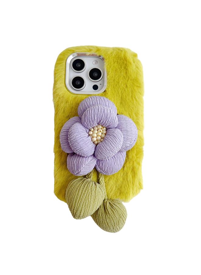 S-TOP Case For iPhone 15 Pro Max Cloth Flower Plush TPU Phone Case - Image 1