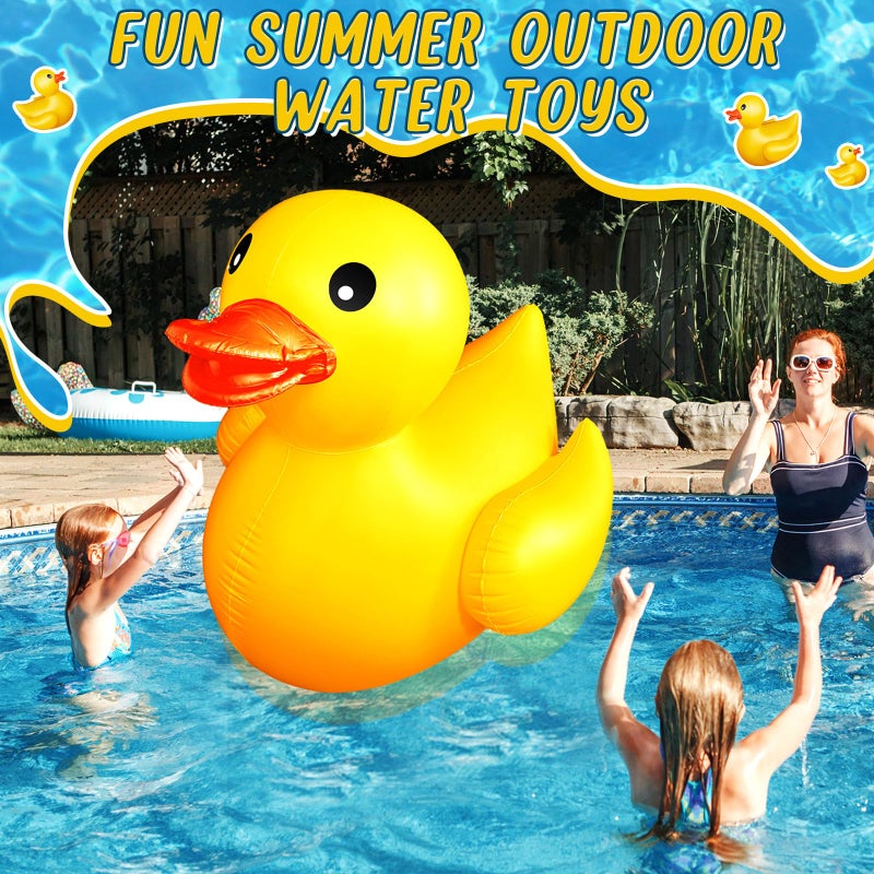 Hungdao 1 Pcs 5 Feet Giant Inflatable Duck Huge Rubber Duck Large Blow up Inflatable Pool Float for Adult Summer Beach Swimming Pool Party Decoration - Image 5