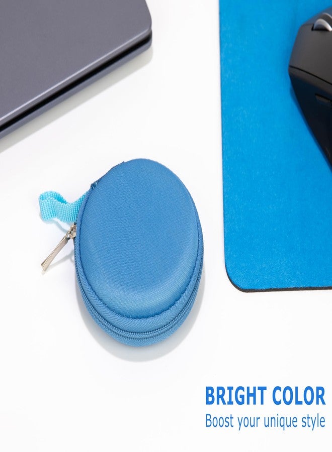 Ginsco Mini-Portable Hard Shell Earbuds Case for Apple EarPods Headphones USB-C Wired Ear Buds/Samsung Galaxy Wired Earbuds, Travel Case for Earphones Earplugs (1, Blue) - Image 4