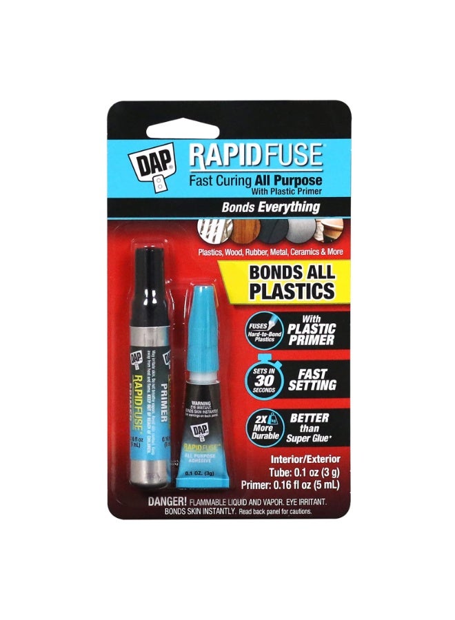 DAP RapidFuse All Purpose Adhesive with Plastic Primer Fast Setting Glue - Image 1