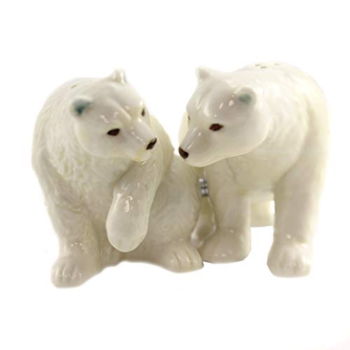 Pacific Giftware Mr and Mrs Polar Bear 3 inch Ceramic Stoneware Salt and Pepper Shaker Set