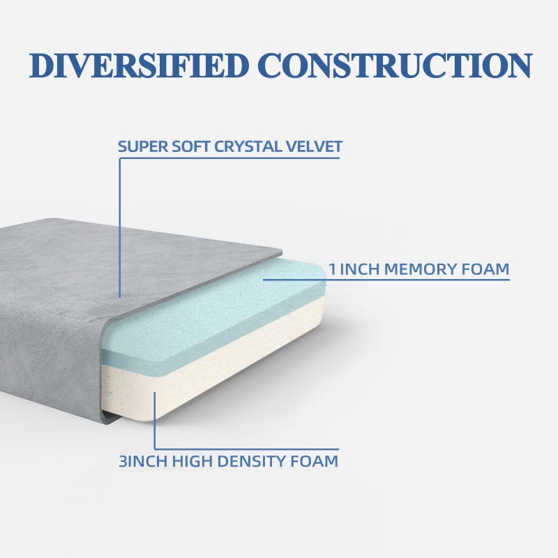 SINWEEK Tri-Folding Mattress Foam Topper 38 x 75 x 4 Inch Folding Pad with Removable Cover - Image 2