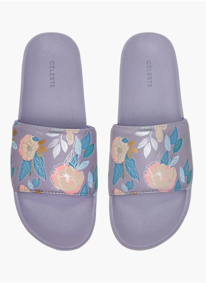 Celeste Women's Floral Print Slip-On Slides