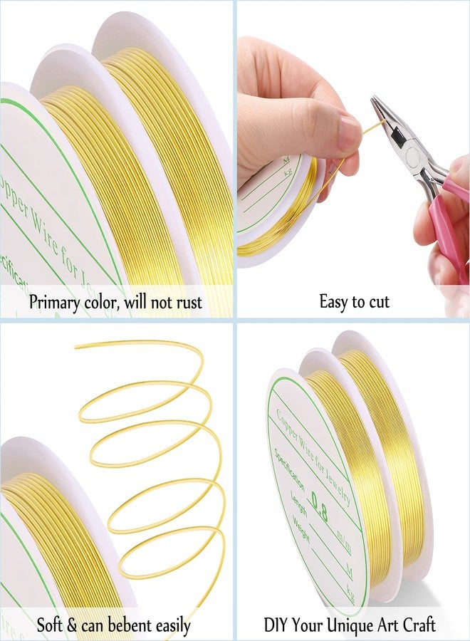 MIKIMIQI 2 Pack Jewelry Wire - 20 Gauge Tarnish Resistant Copper Beading Wire for Jewelry Making, 0.8mm X 3m Each (Gold) - Image 5