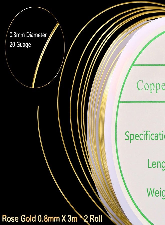 MIKIMIQI 2 Pack Jewelry Wire - 20 Gauge Tarnish Resistant Copper Beading Wire for Jewelry Making, 0.8mm X 3m Each (Gold) - Image 4