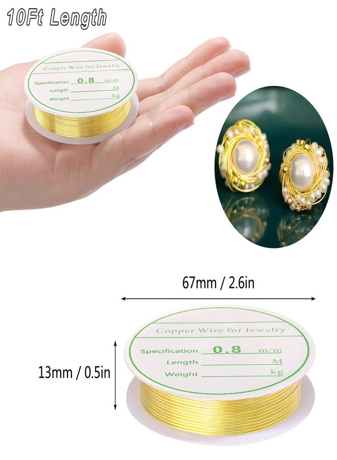 MIKIMIQI 2 Pack Jewelry Wire - 20 Gauge Tarnish Resistant Copper Beading Wire for Jewelry Making, 0.8mm X 3m Each (Gold) - Image 3