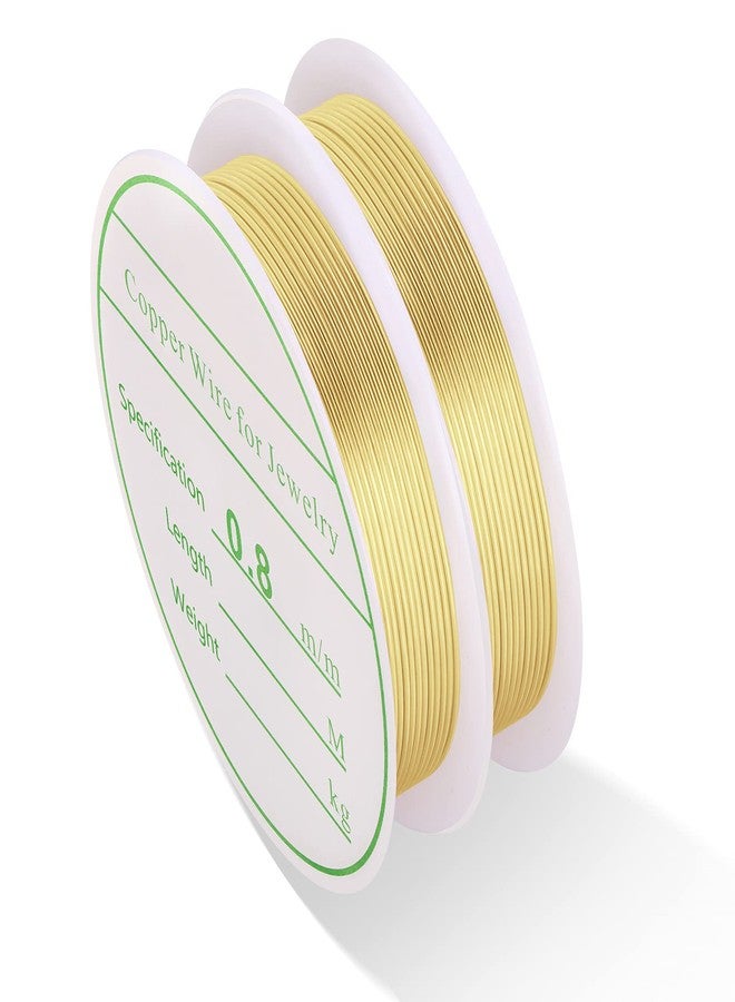 MIKIMIQI 2 Pack Jewelry Wire - 20 Gauge Tarnish Resistant Copper Beading Wire for Jewelry Making, 0.8mm X 3m Each (Gold) - Image 1
