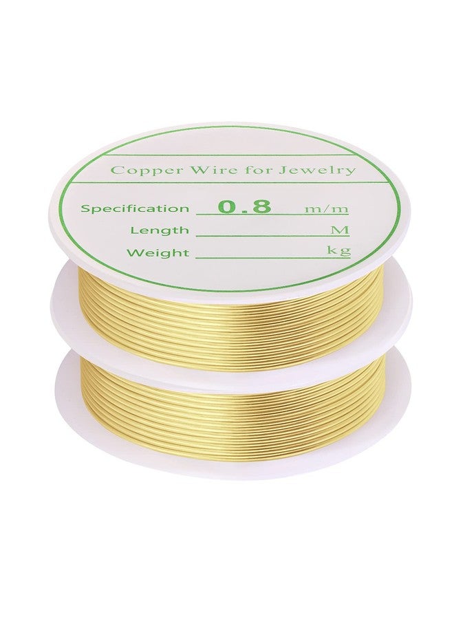 MIKIMIQI 2 Pack Jewelry Wire - 20 Gauge Tarnish Resistant Copper Beading Wire for Jewelry Making, 0.8mm X 3m Each (Gold) - Image 2