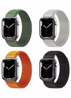 ACLIX 4 in a Bundle - Alpine Loop Watch Band Strap for Apple Watch Ultra 49mm/45mm/44mm/42mm Green, Starlight, Orange, Black  - Image 3