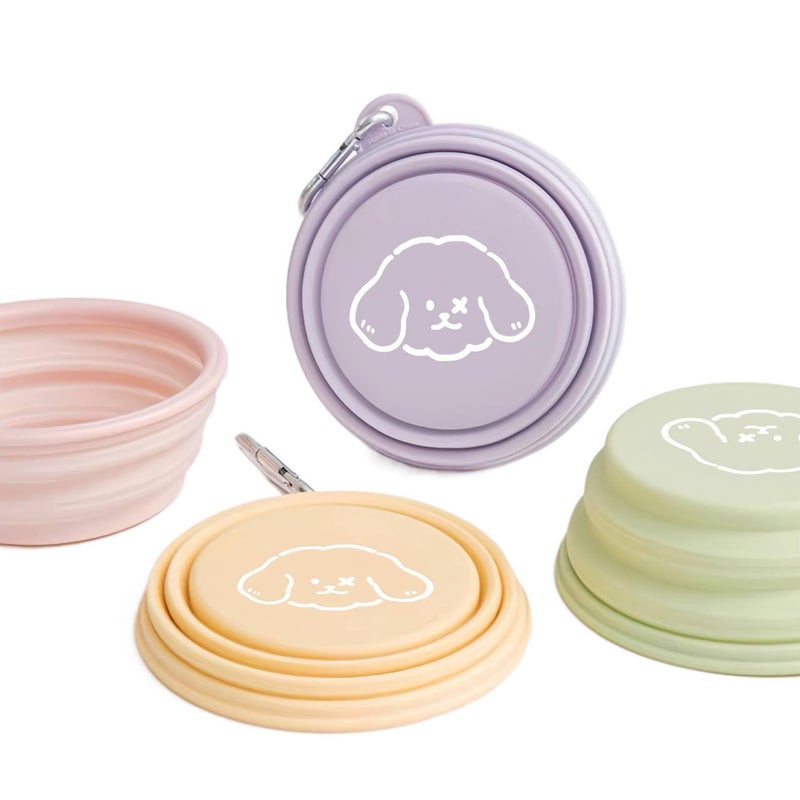 Collapsible 650 ml Silicone Dog Bowl for dogs cats Travel walks and outdoor feeding with Portable Outdoor Use Detail in Pink Routine Use - Image 2