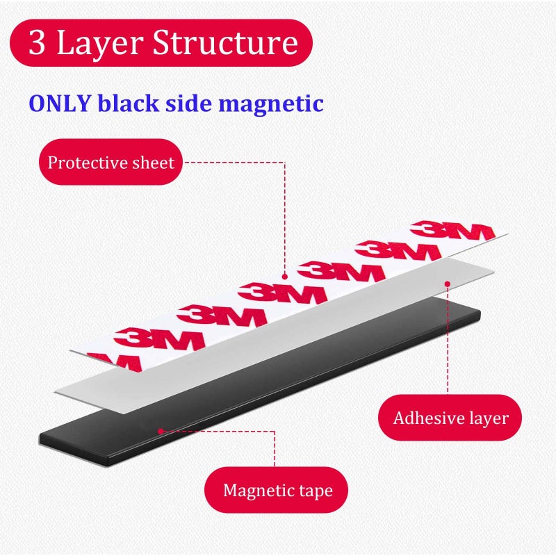 Towjug Sticky Magnetic Tape Roll (1in x10ft) - Flexible Magnet Strip with Adhesive Backing for Crafts, Kitchen, Whiteboards, Fridge, DIY Organization - Image 2