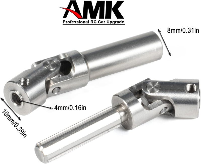 AMK 2pcs Universal Joint Driveshaft for 118 RC Rock Crawler Axial UTB18 Capra Unlimited Trail Buggy RC Steel Heavy Duty Drive Shaft - Image 5