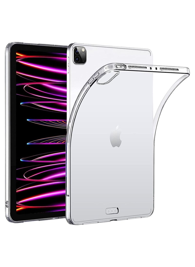 IAF Clear Case for iPad Pro 12.9 2022 2021 2020 6th 5th 4th Generation , Support Apple Pencil 2nd Gen Charging, Soft Slim Lightweight TPU Cover for iPad Pro 12.9 inch