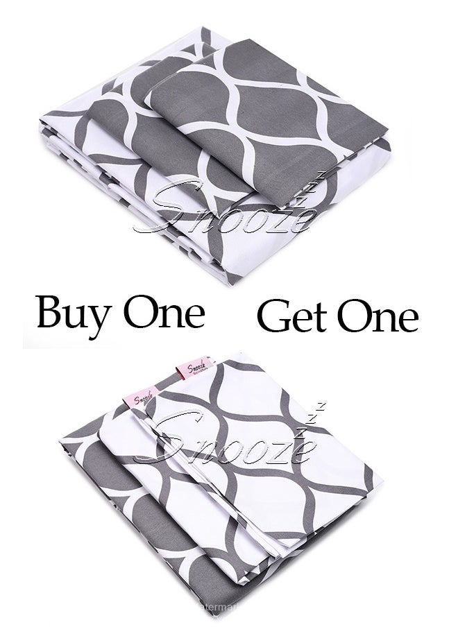Tiba 4Pieces Flat Bed Sheet Set Waves Design  - Image 2
