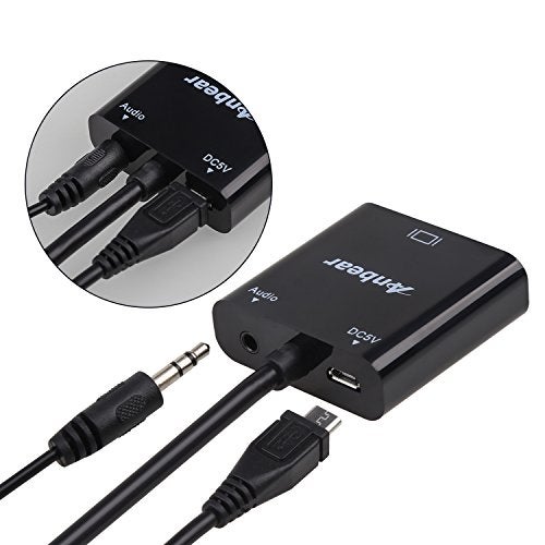 Anbear HDMI to VGA with Audio Adapter, Gold-Plated VGA to HDMI Adapter1080P Video Converter Male to Female with 3.5mm Audio Port Compatible for PC,Laptop,DVD - Image 4